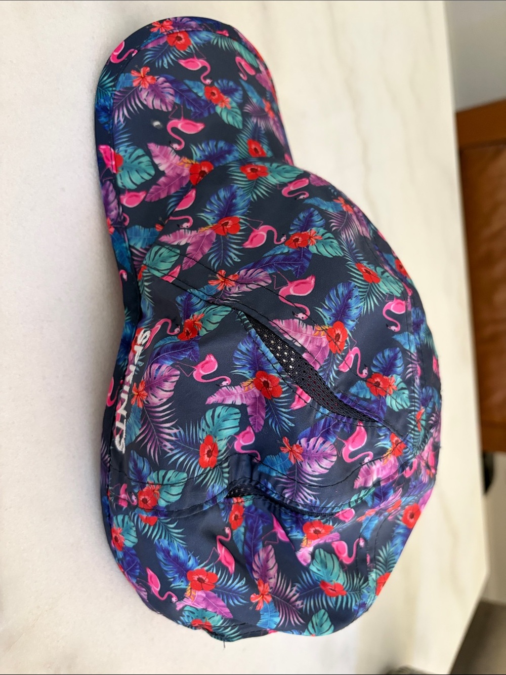 Tropical Flamingo Print Women's Baseball Cap - Navy Pink Floral